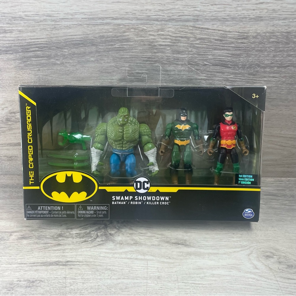 DC Batman Swamp Showdown Batman Robin Killer Croc Caped Crusader Set New